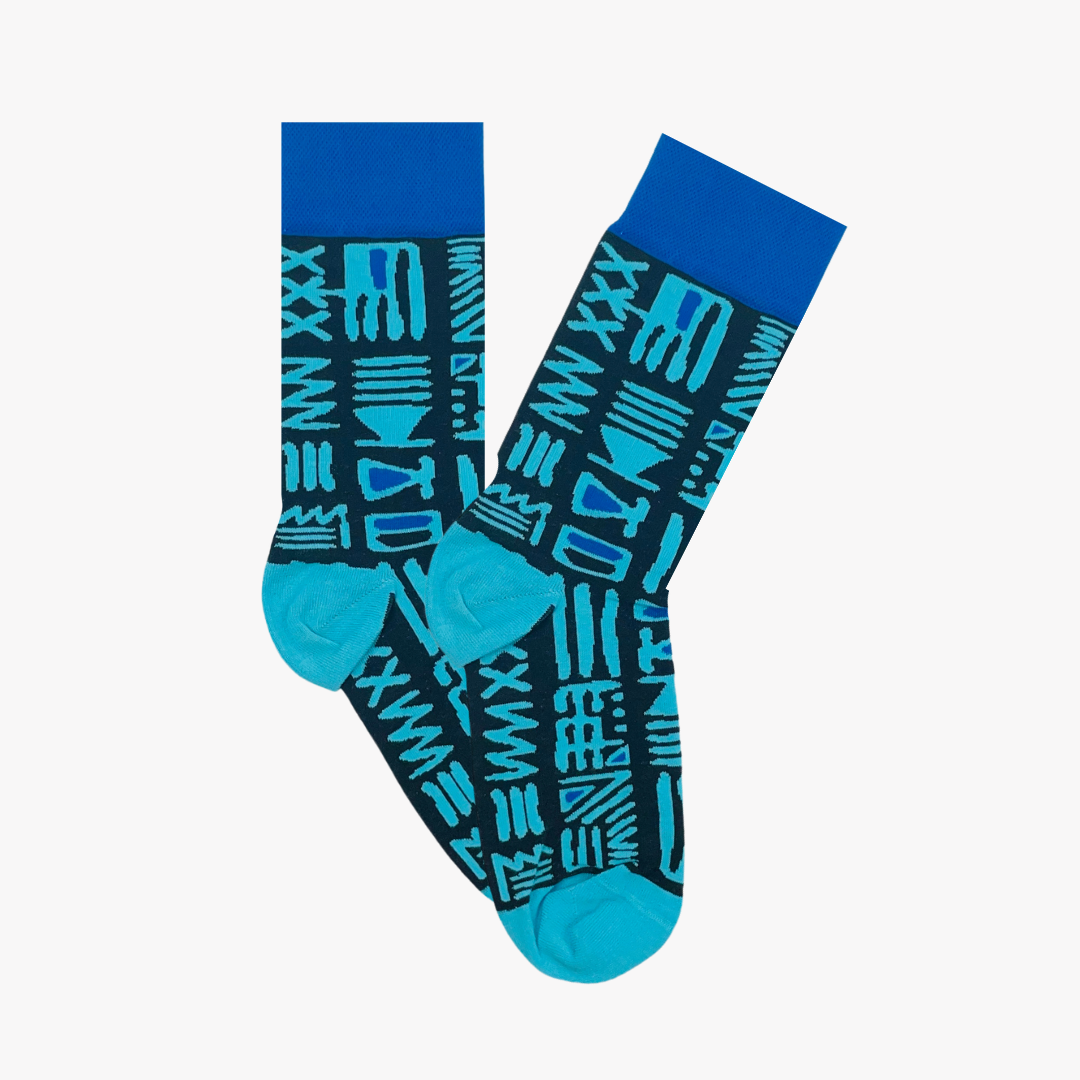 Tribal Blue Socks