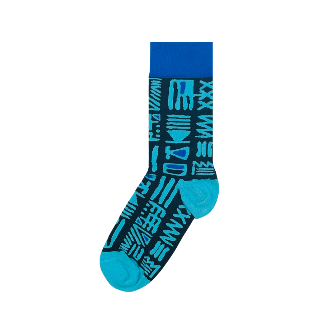 Tribal Blue Socks