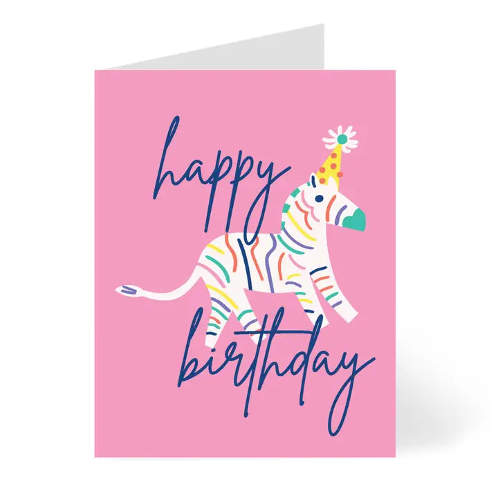 Animal Party Zebra Birthday Card
