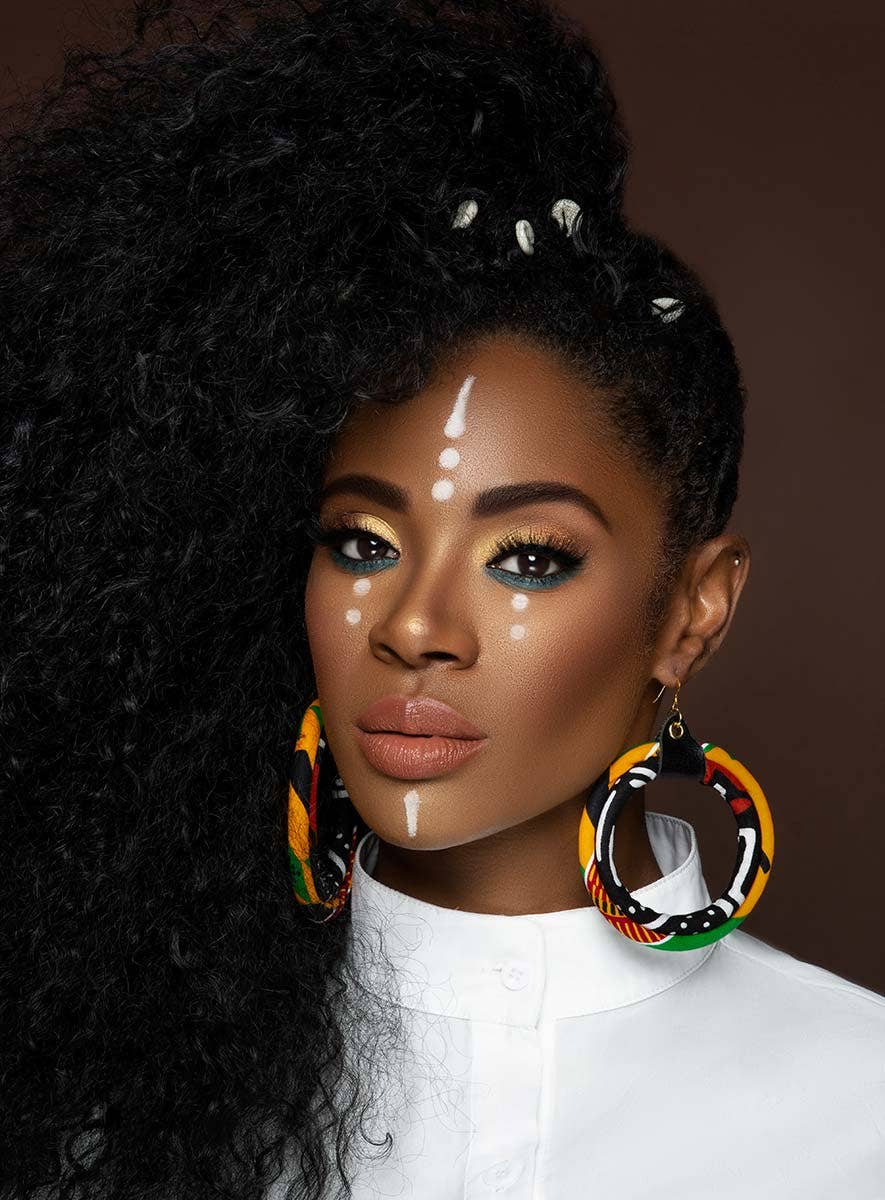 Kente Print Earrings | Mud cloth print Earrings