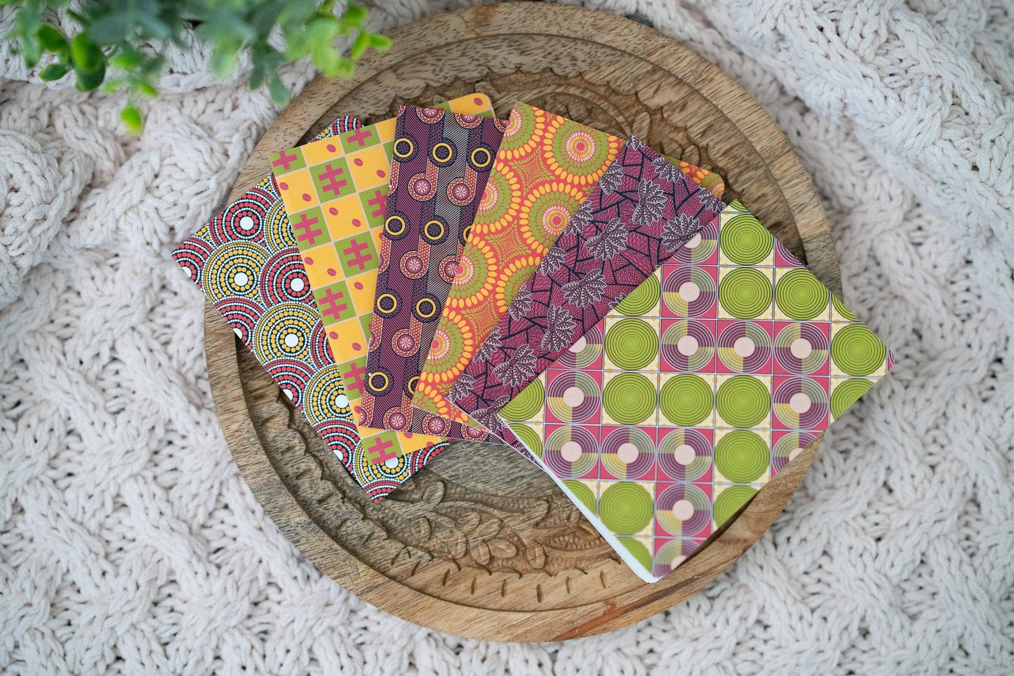 African Print Ankara-Inspired Pocket Notebooks - Red and Yellow