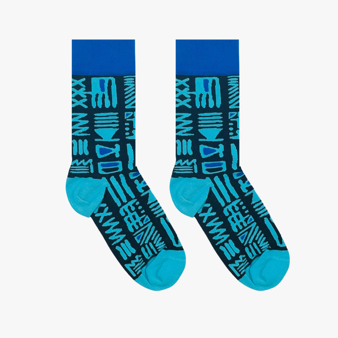 Tribal Blue Socks