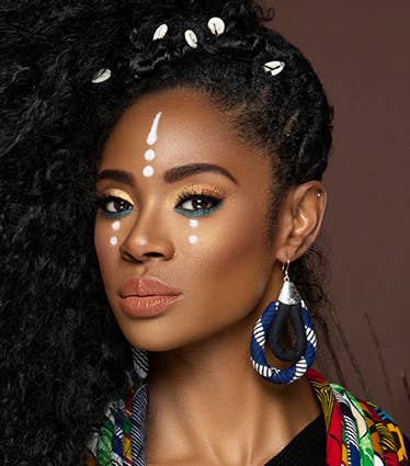 Mini Double Loop Earrings | Blue, White & Black