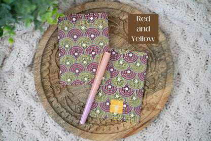 African Print Ankara-Inspired Pocket Notebooks - Red and Yellow