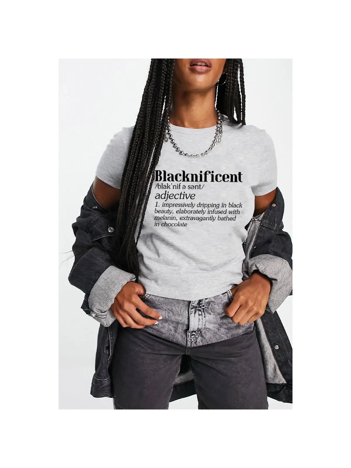 Blacknificent T-shirt - Heather Grey